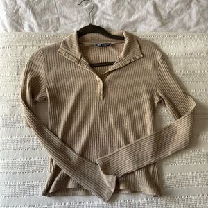 Zara Ribbed Long Sleeve Top